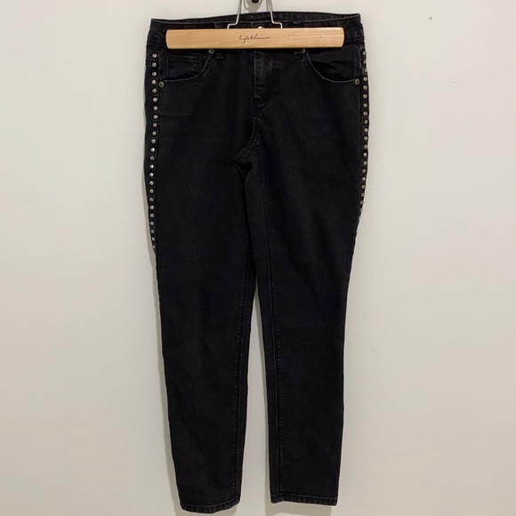 Women’s Studded Black Denim - Picture 1 of 4